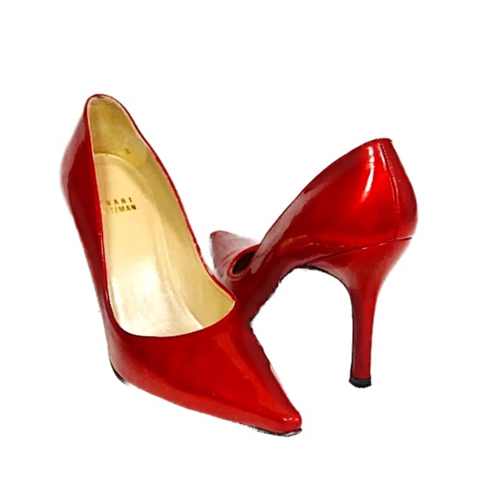 Stuart Weitzman Red Shimmery Patent Leather Pumps Size 6M